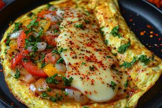 Make Mornings Exciting With A Flavorful Schezwan Cheese Omelette Recipe