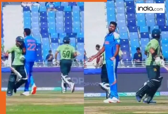 Mohammad Rizwan, Mohammad Rizwan harshit rana, Mohammad Rizwan harshit rana shoulder barge, Mohammad Rizwan shoulder barge, Mohammad Rizwan shoulder bump, Mohammad Rizwan harshit rana fight, india vs pakistan, ind vs pak, india vs pakistan champions trophy, ind vs pak champions trophy 2025