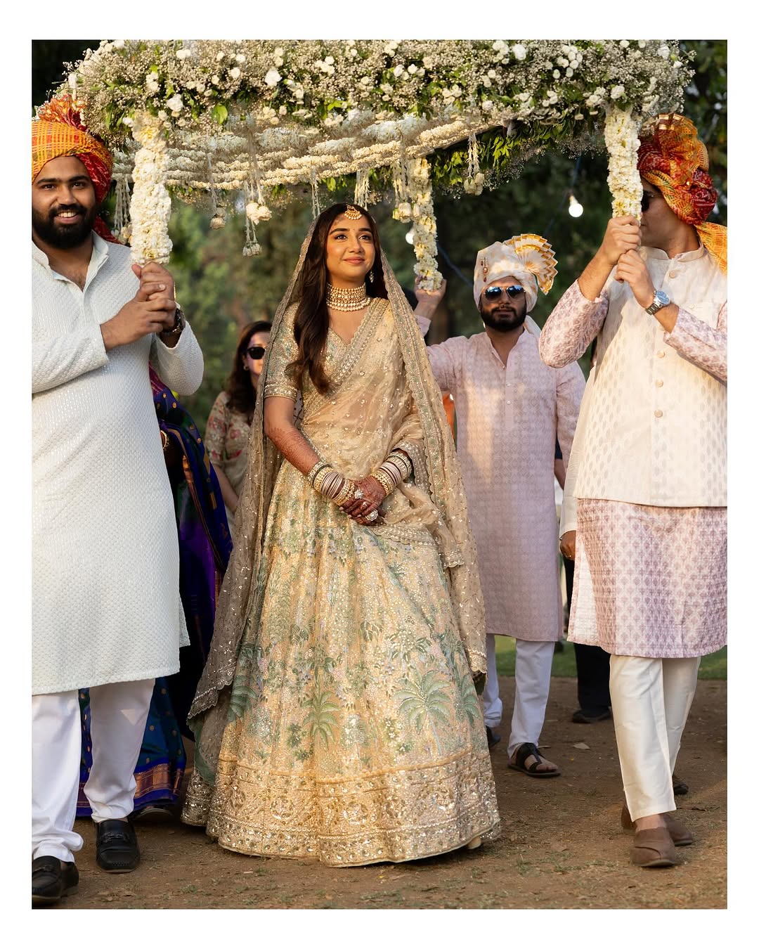 Prajakta Kolis wedding anniversary Lehenga was designed by Anita Dongre (Anita Dongre/Instagram)