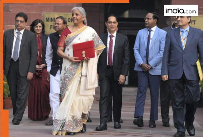 Finance Minister Nirmala Sitharaman in White Madhubani saree for Budget 2025 (PTI)