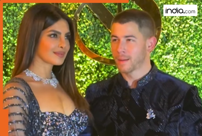 Priyanka Chopra looks stunning in electric blue as she poses with Nick, Siddharth, Neelam at sangeet ceremony – WATCH