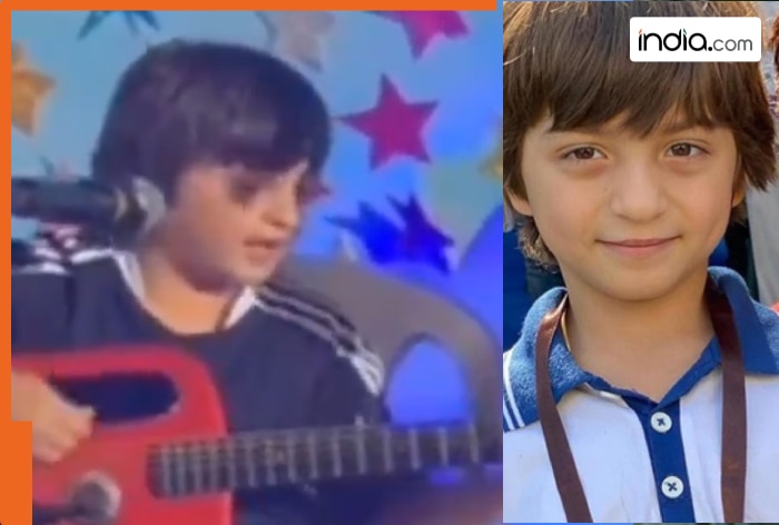 Shah Rukh Khan’s son Abram plays guitar like a professional, sings ‘Die With a Smile’; Internet melts over the cutest video – Watch