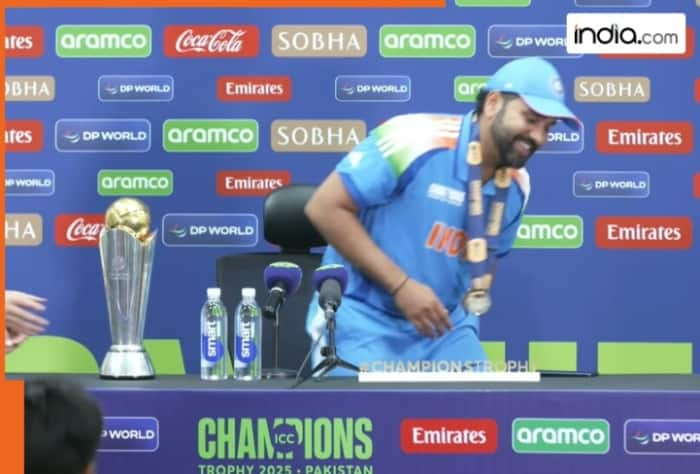 Rohit Sharma, ICC Champions Trophy, ICC Champions Trophy award, Rohit Sharma forgets trophy, Rohit Sharma Press conference, Cricket, cricket news, latest cricket news,