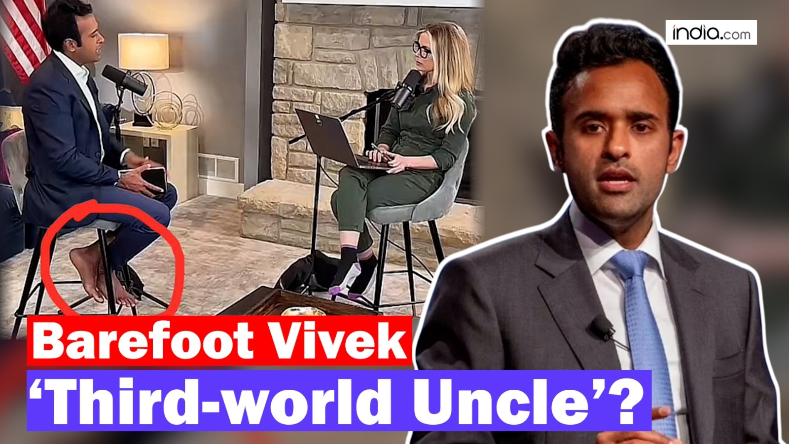 Vivek Ramaswamy trolled for going barefoot in an interview at this home