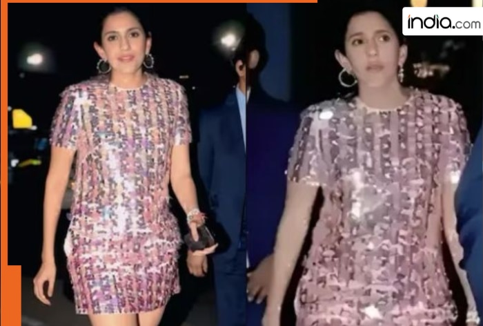 Mukesh Ambani, Nita Ambani’s badi bahu Shloka Ambani stuns in fully-sequined mini dress, but her sandals grab more eyeballs, its worth Rs…