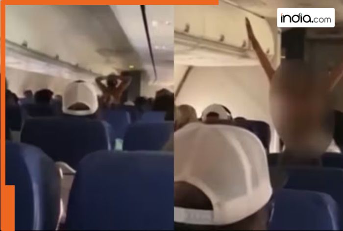 WATCH: Woman strips naked, parades inside plane screaming for 25