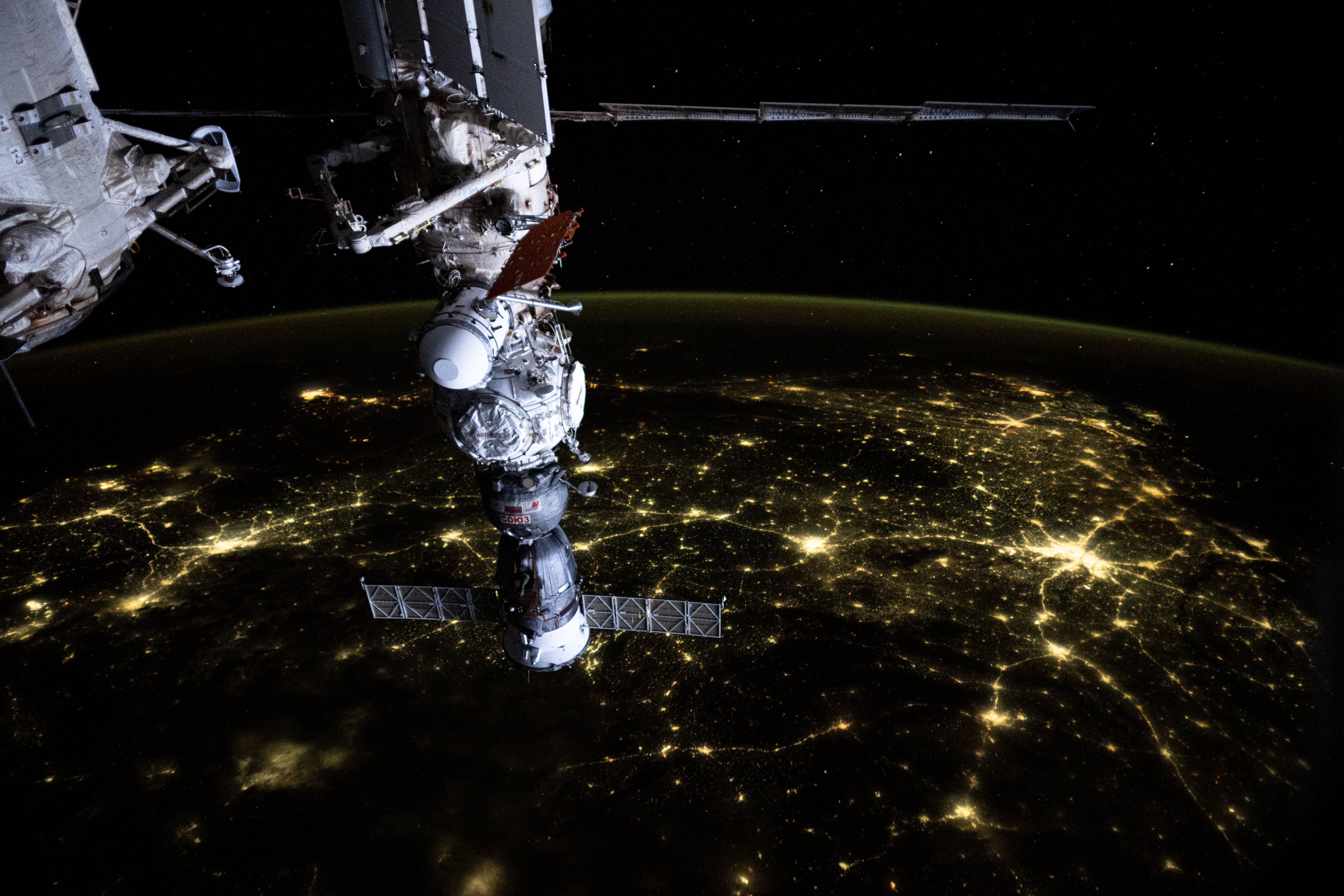 India glows at nIndia glows at night (ISS Image)ight (ISS Image)