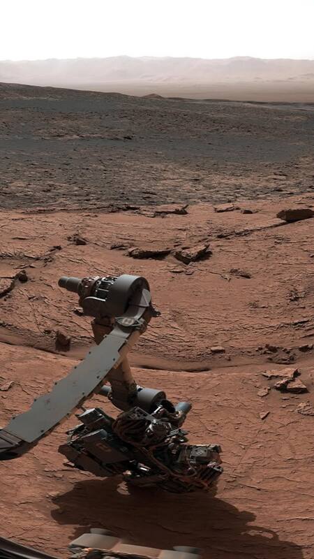 Mars' mountain: Rover is atop Mont Mercou, a rock formation looking over Gale Crater, the region of Mars where Curiosity first landed in 2012.