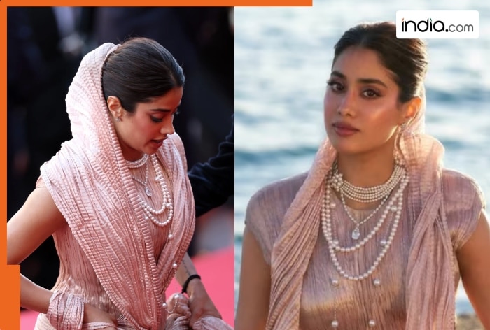 ‘Sridevi ki jhalak…’: Janhvi Kapoor brings glam goddess energy to Cannes in custom-made pink skirt and corset; fans remember her mom