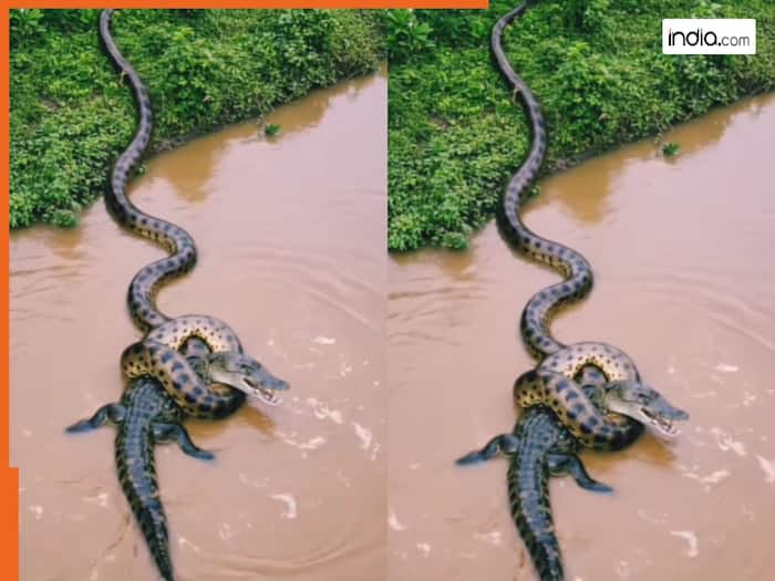 Azgr Snake Azgar Ka Video: अचानक आमने-सामने आ गए मगरमच्छ और अजगर, फिर जो दिखा ...