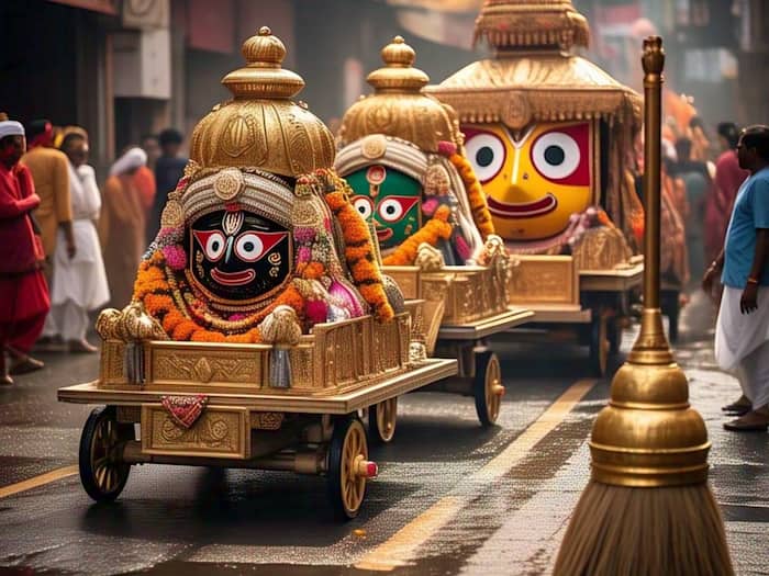 जगन्नाथ रथ यात्रा में सोने की झाड़ू से क्यों की जाती है सफाई? जानें अनोखी  परंपरा के पीछे छिपी कहानी