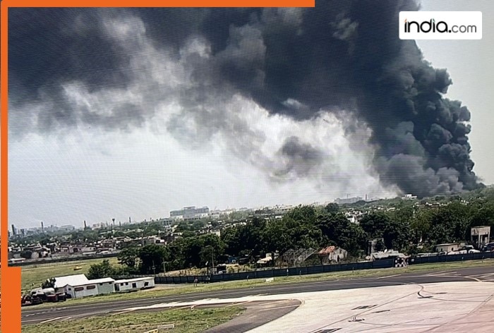 Ahmedabad plane crash: First video shows thick plume of smoke after Air India plane crashes in Ahmedabad with 242 passengers onboard, Watch