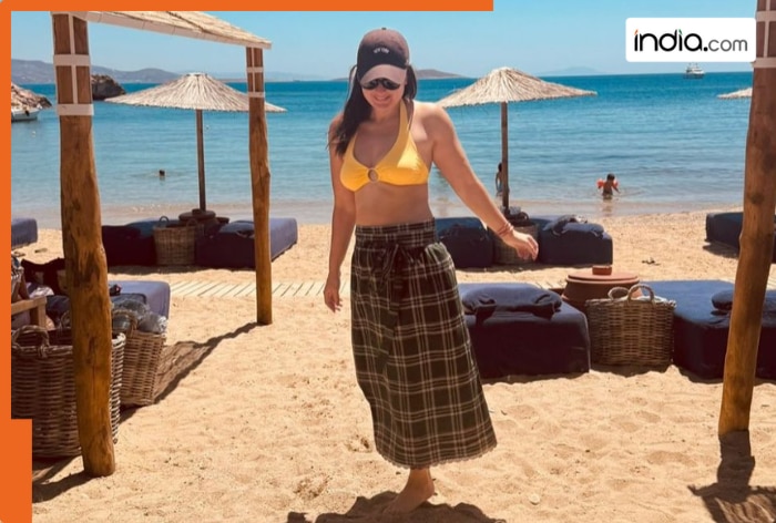 Kareena Kapoor Khan pairs lungi with yellow bikini during her beach vacation, grooves to lungi dance- See pics