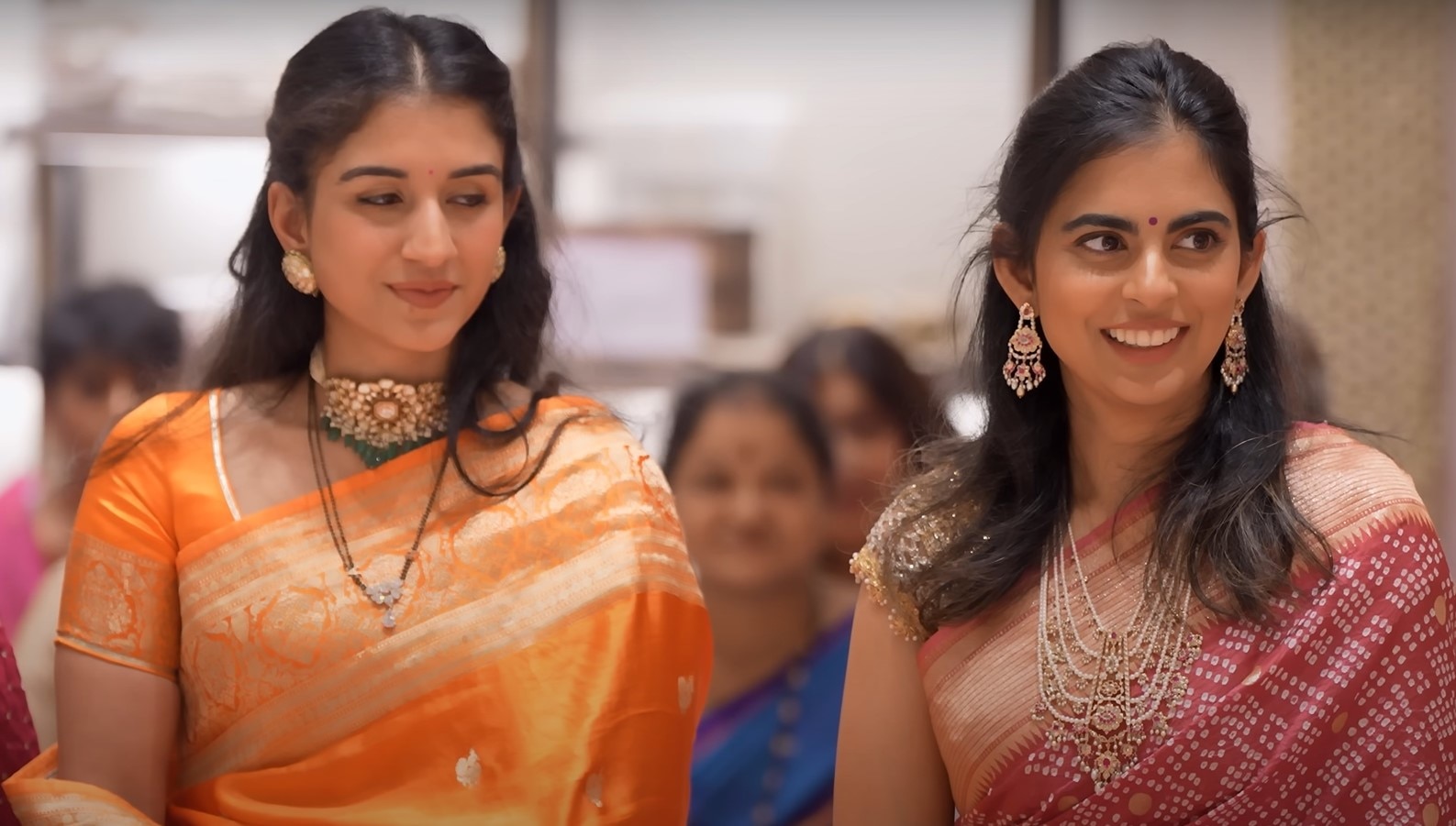 Video of Isha Ambani, Radhika Merchant doing Puja at Nita Ambani’s store opening goes viral, watch