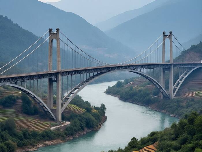 Chenab Bridge construction
