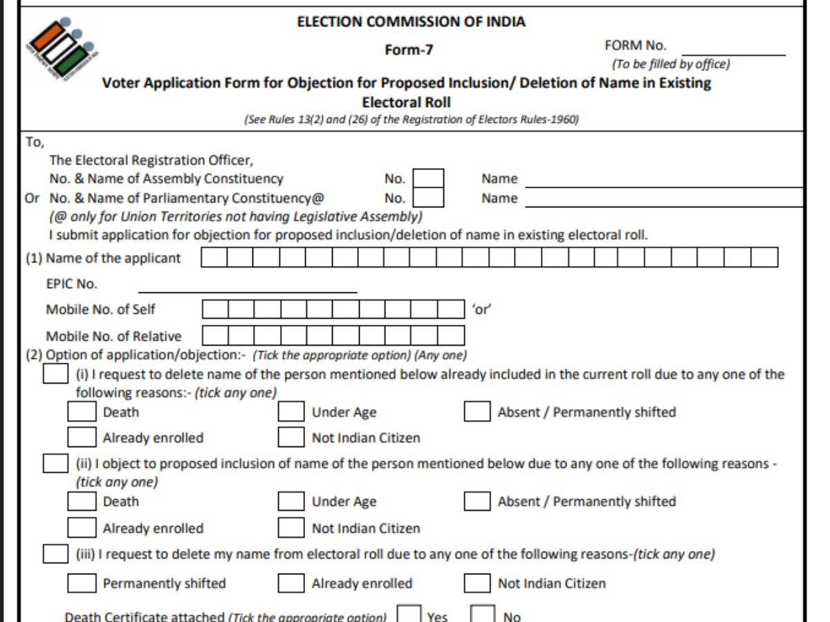 Eci Enumeration Form.pdf क्या आपको मालूम है? दो वोटर ID रखने पर हो सकती है जेल, अगर आपके पास दो ...