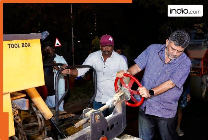 Viral Video: Karnataka Dy CM Shivakumar joins flyover, pothole repair, says change is underway, assures… | Watch