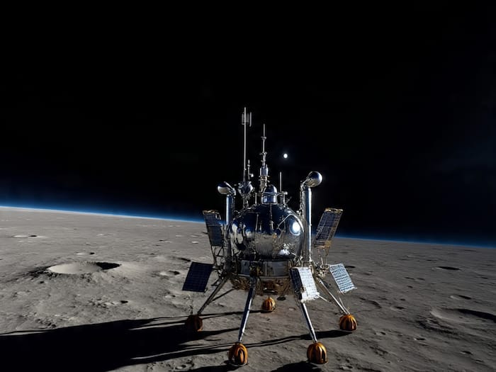 Human on moon