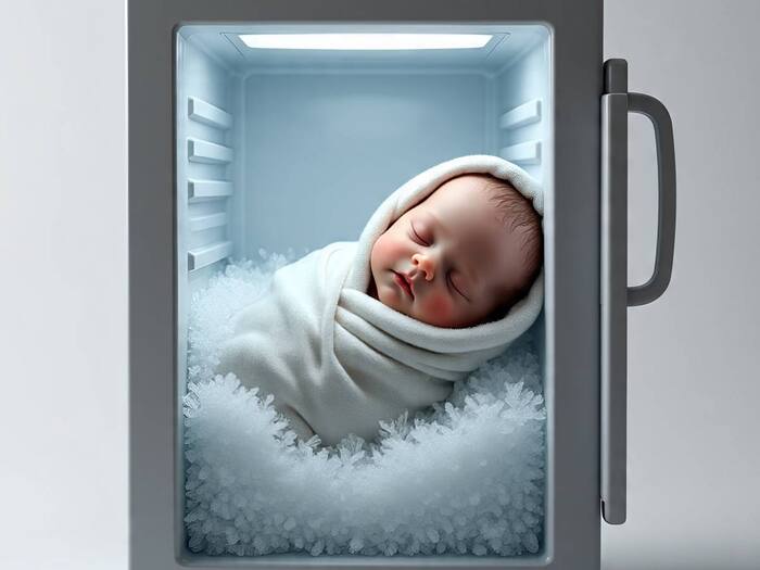 Baby frozen for 30 years before birth in america
