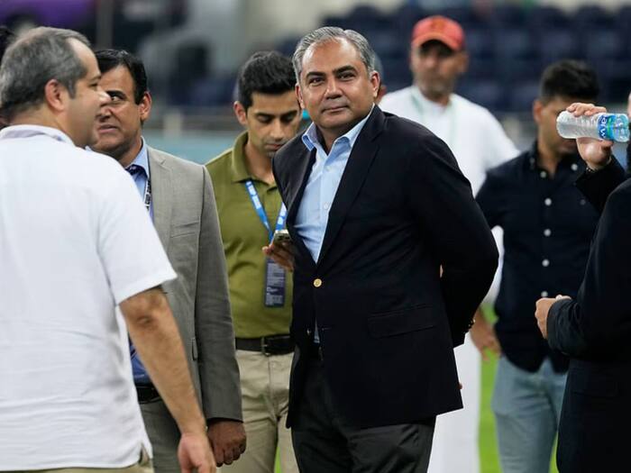 Indian team being denied Asia Cup trophy by Mohsin Naqvi