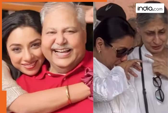 Satish Shah funeral: Rupali Ganguly breaks down at Satish Shah’s last rites, says final goodbye to her ‘Sarabhai dad’ - WATCH