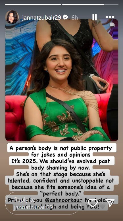 Bigg Boss 19: Jannat Zubair slams Tanya Mittal and Kunickaa Sadanand for body shaming Ashnoor Kaur, ‘A person’s body…