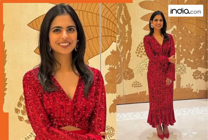 Isha Ambani dazzles in a red ensemble for her 34th birthday bash in Jamnagar, it costs Rs…