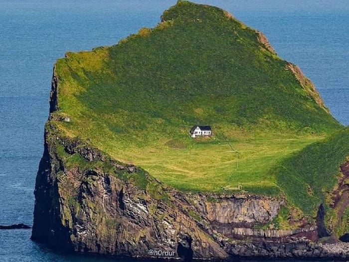 Lonely House On Island Iceland