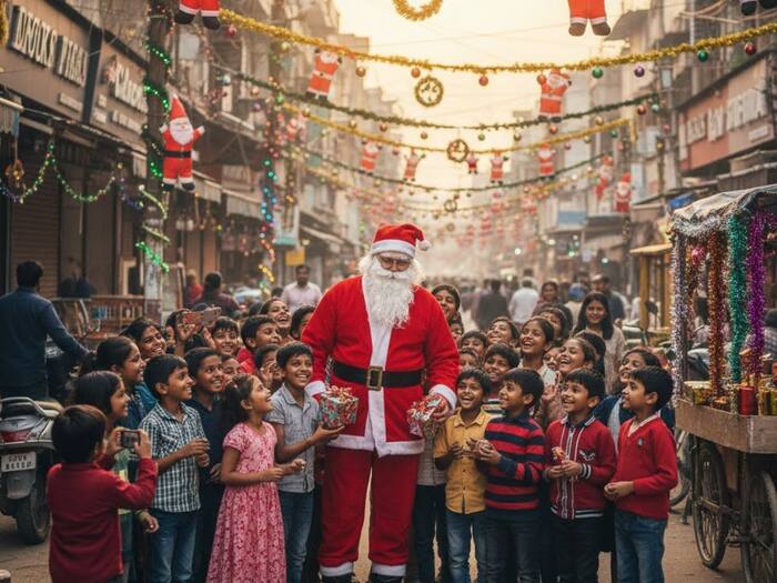 Noida Market Christmas celebration