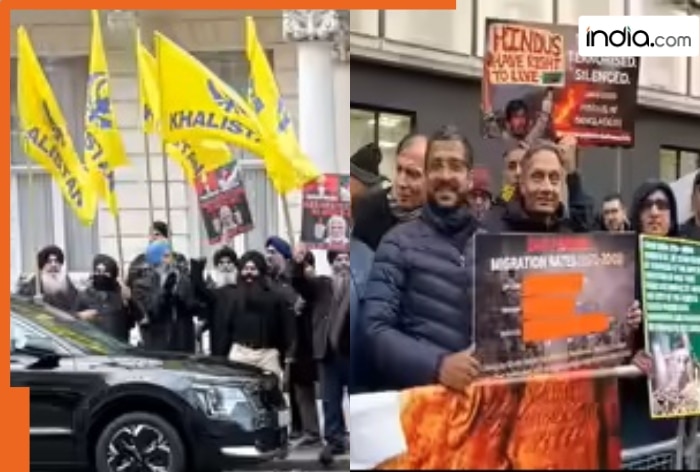 Khalistanis create ruckus at protest by Hindus in London outside Bangladesh High Commission over attacks on minorities in Bangladesh