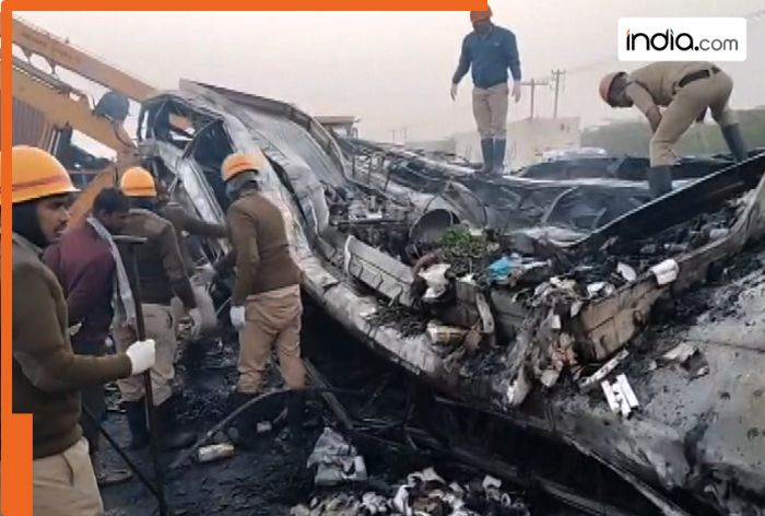 Deadly NH-48 accident: 10 burnt alive as luxury sleeper bus catches ...
