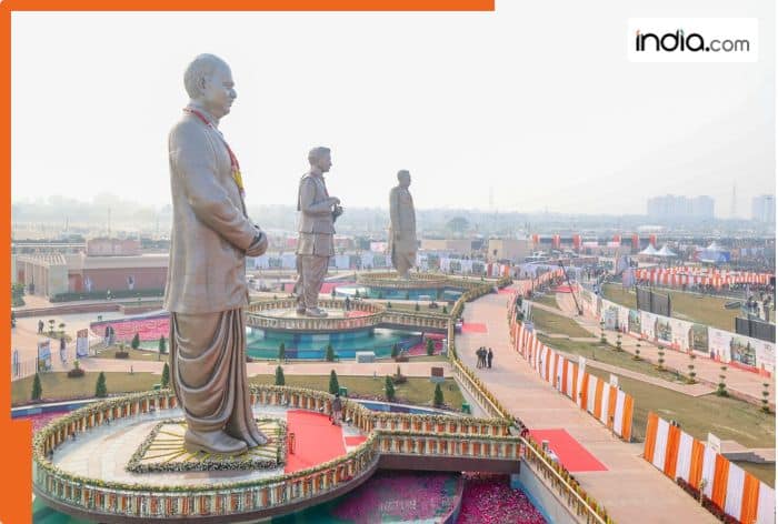 PM Modi inaugurates Rashtra Prerna Sthal in Lucknow, which has 65-foot statues, museum spread across 98000 square feet; it's dedicated to...
