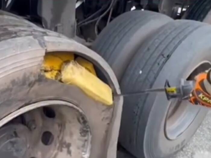 Truck tyre drug smuggling