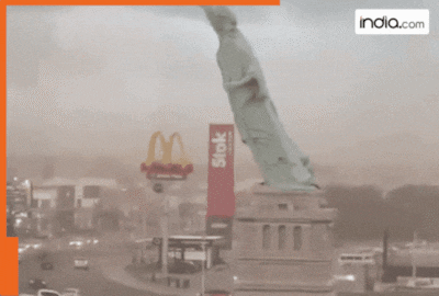 VIRAL VIDEO: Statue Of Liberty topples by storm, but its not in US