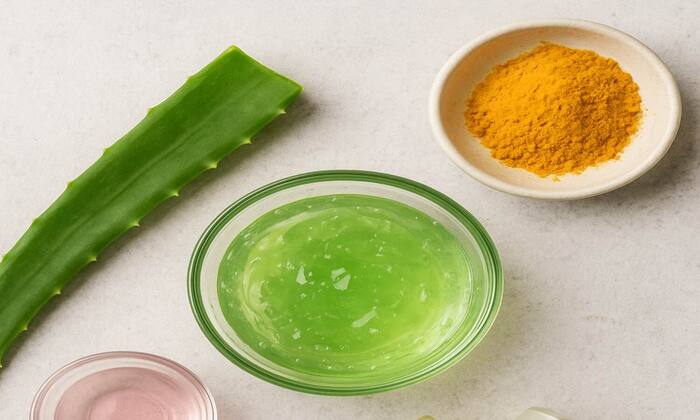 Aloe vera and turmeric for skin