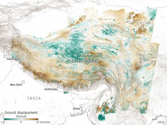 Tibetan Plateau flowing east