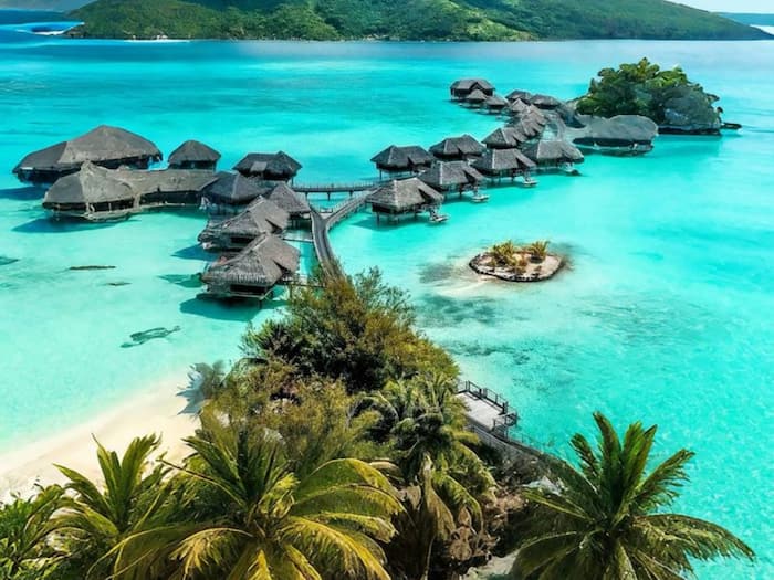 Island surrounded by ocean