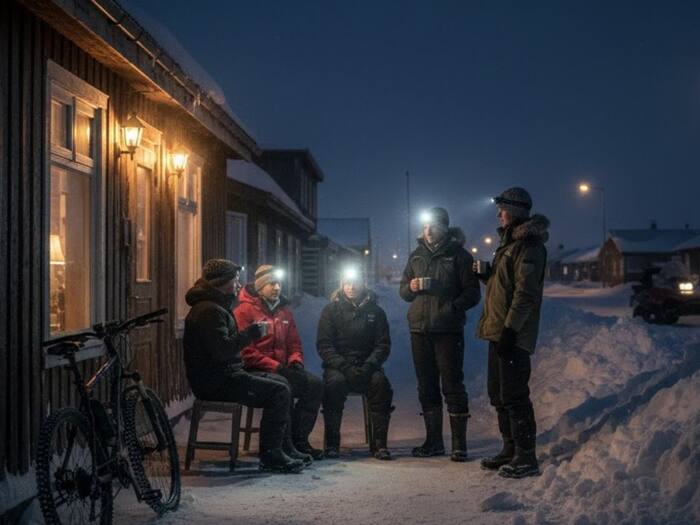 Polar nights life norway Svalbard