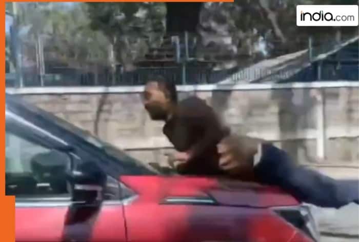 Bengaluru Raod Rage: SUV driver drives car for a kilometer with a man hanging on the bonnet | Video goes viral