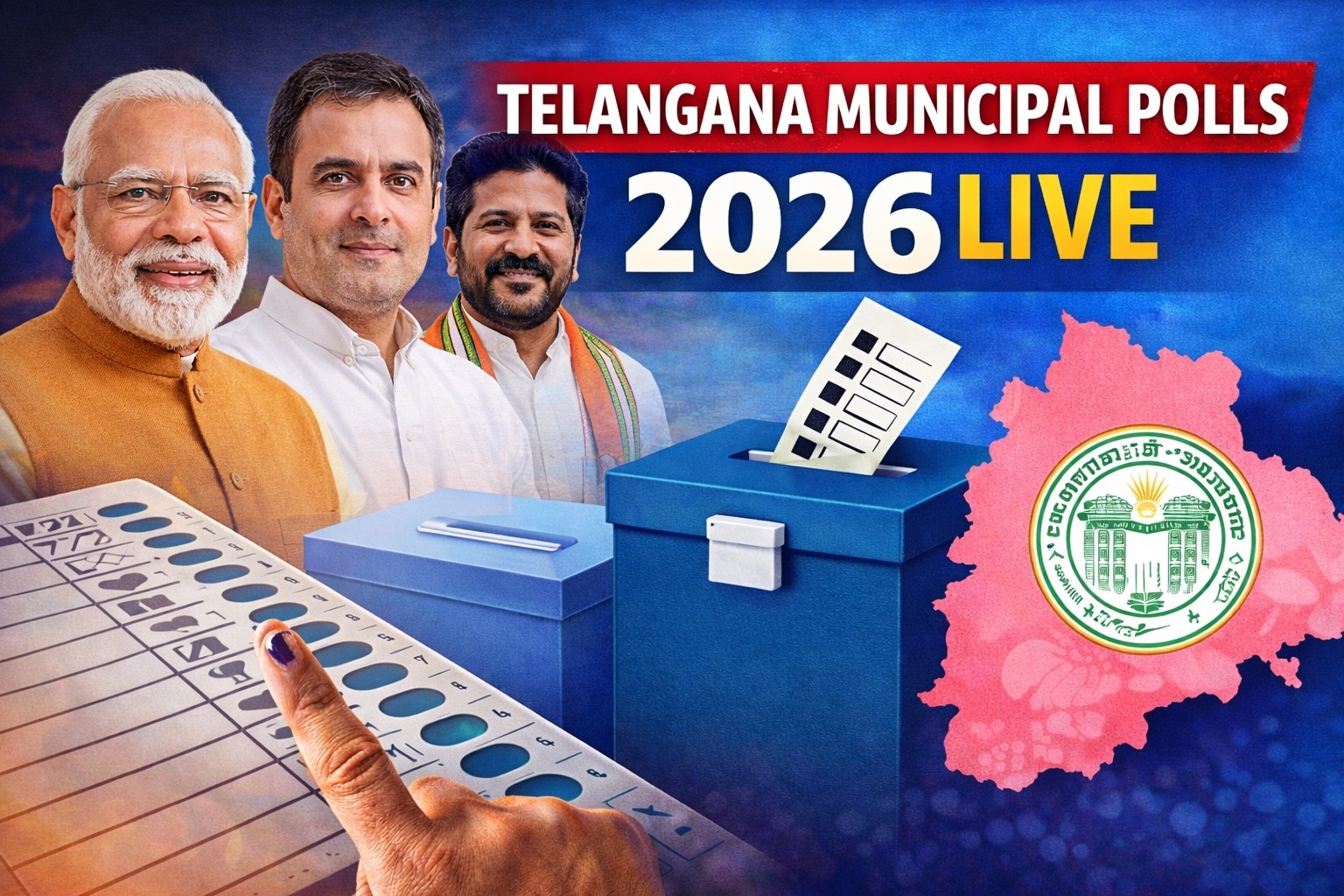 Telangana Municipal Election Results 2026 LIVE: Congress eyes for clean sweep as it takes massive lead in 24 municipalities; BRS struggles at 6