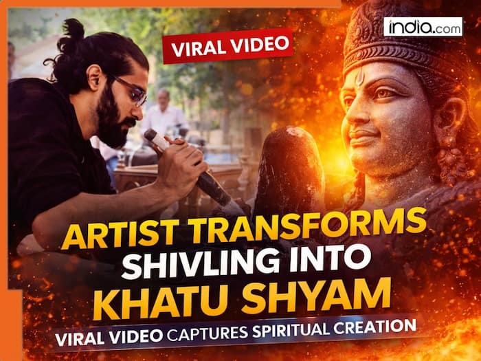 Artist transforming Mahadev shivling into grand Khatu Shyam idol