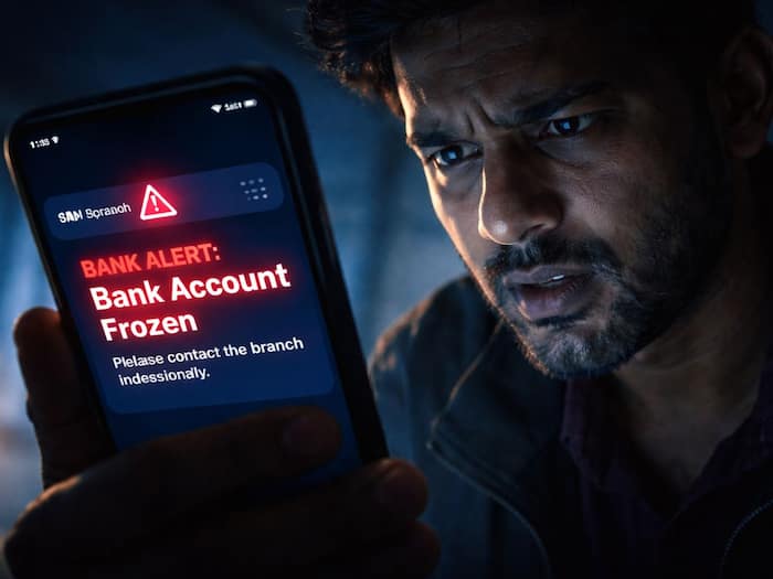 Bank account freeze cyber scam