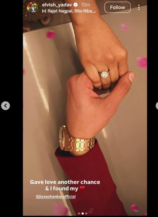 Elvish Yadav gets engaged to Jiya Shankar? Shares hand-in-hand photo with a big diamond ring: ‘Found my…’