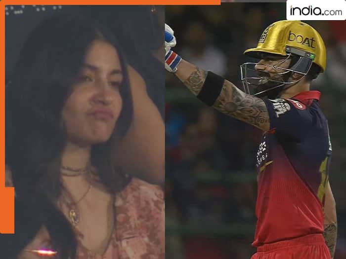 Flying kiss between Virat and Anushka