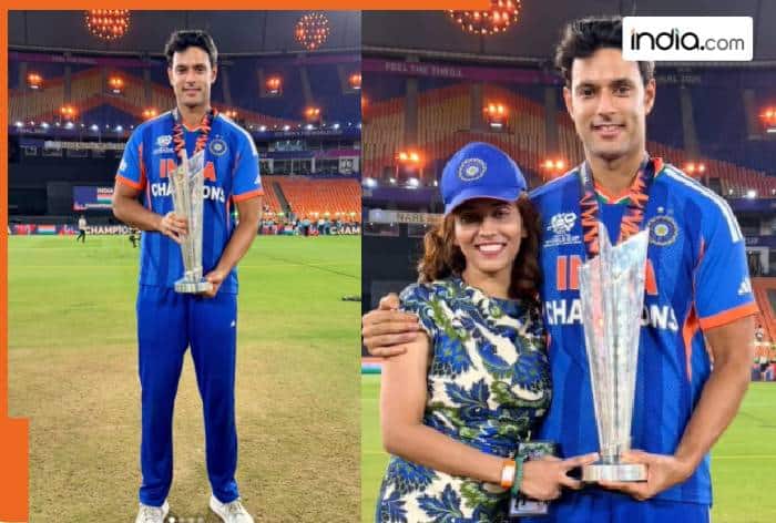 Shivam Dube, T20 World Cup 2026, T20 World Cu 2026 victory, Narendra Modi Stadium, Shivam Dube and wife Anjum Khan, Anjum Khan