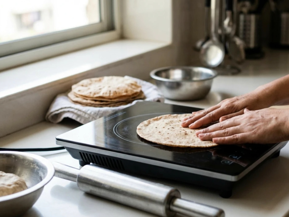 Induction Cooked Roti गैस सिलेंडर छोड़ें, Induction पर 2 मिनट में ऐसे बनाएं गुब्बारे जैसी ...