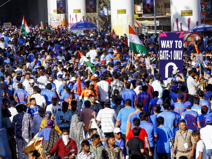 Sea of blue indian fans