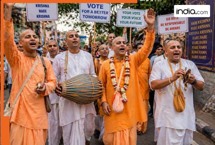 West Bengal Assembly Election 2026: ISKCON monks chant 'Hare Krishna' and sing 'Bhajans' as they head to cast their votes | Watch
