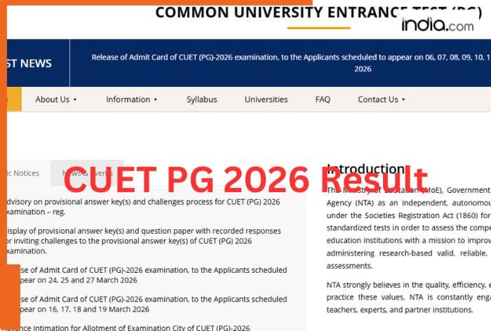 CUET PG 2026 Result: NTA declares CUET PG results at exams.nta.nic.in ...