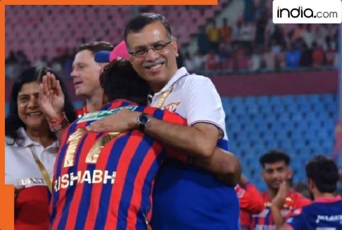 Rishabh Pant and Sanjiv Goenka hug